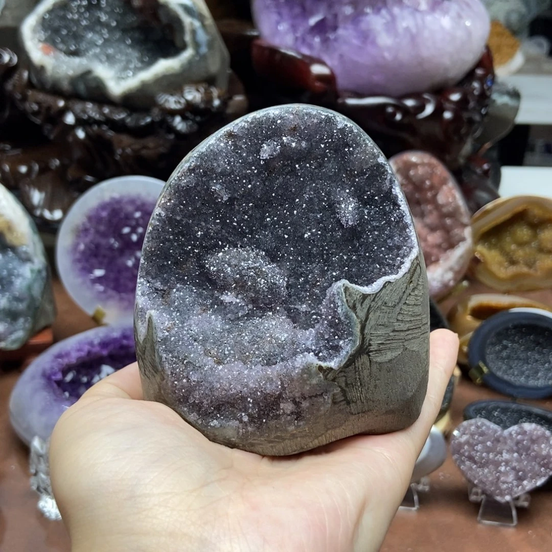 紫晶摆件未镶嵌水晶