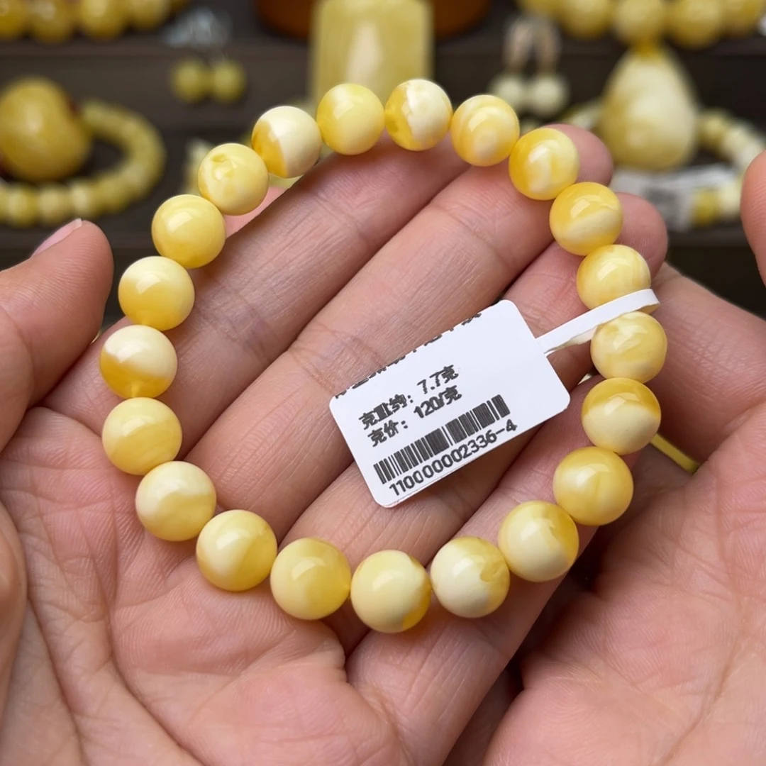 手串蜜蜡未镶嵌8+圆珠手串