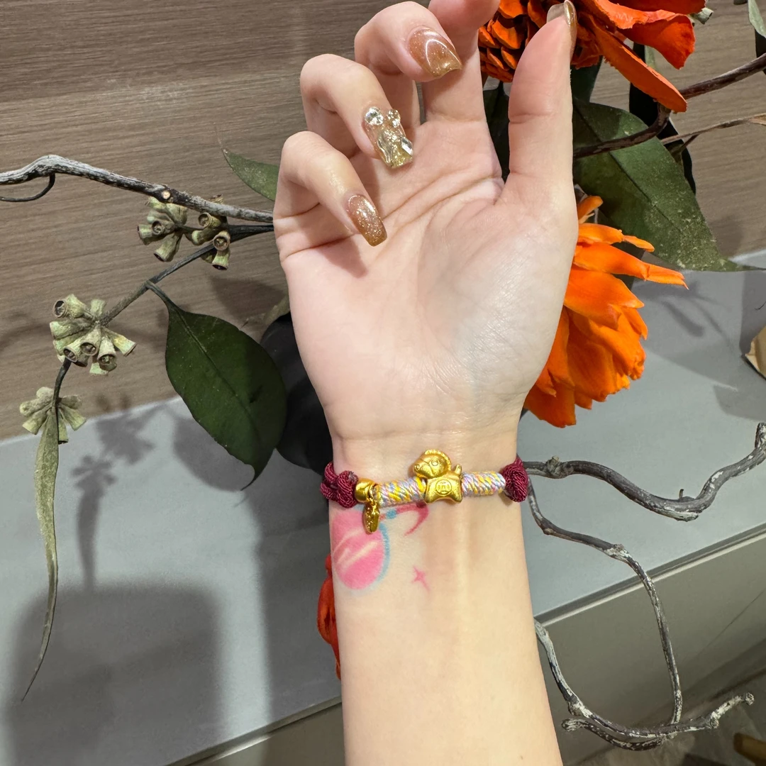 CHUANSHE/传奢 福牌红绳新款彩色编绳轻奢手链编织绳本命年DD507