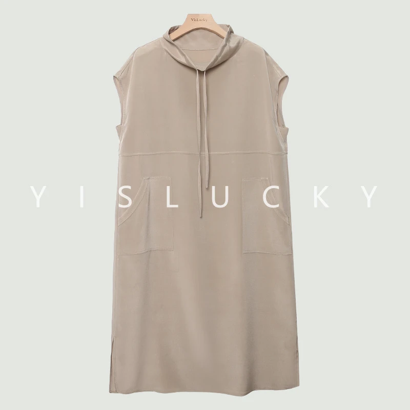 新品【禾*老钱风】26姆米桑蚕丝重绉高领春夏高级感连衣裙LG9358