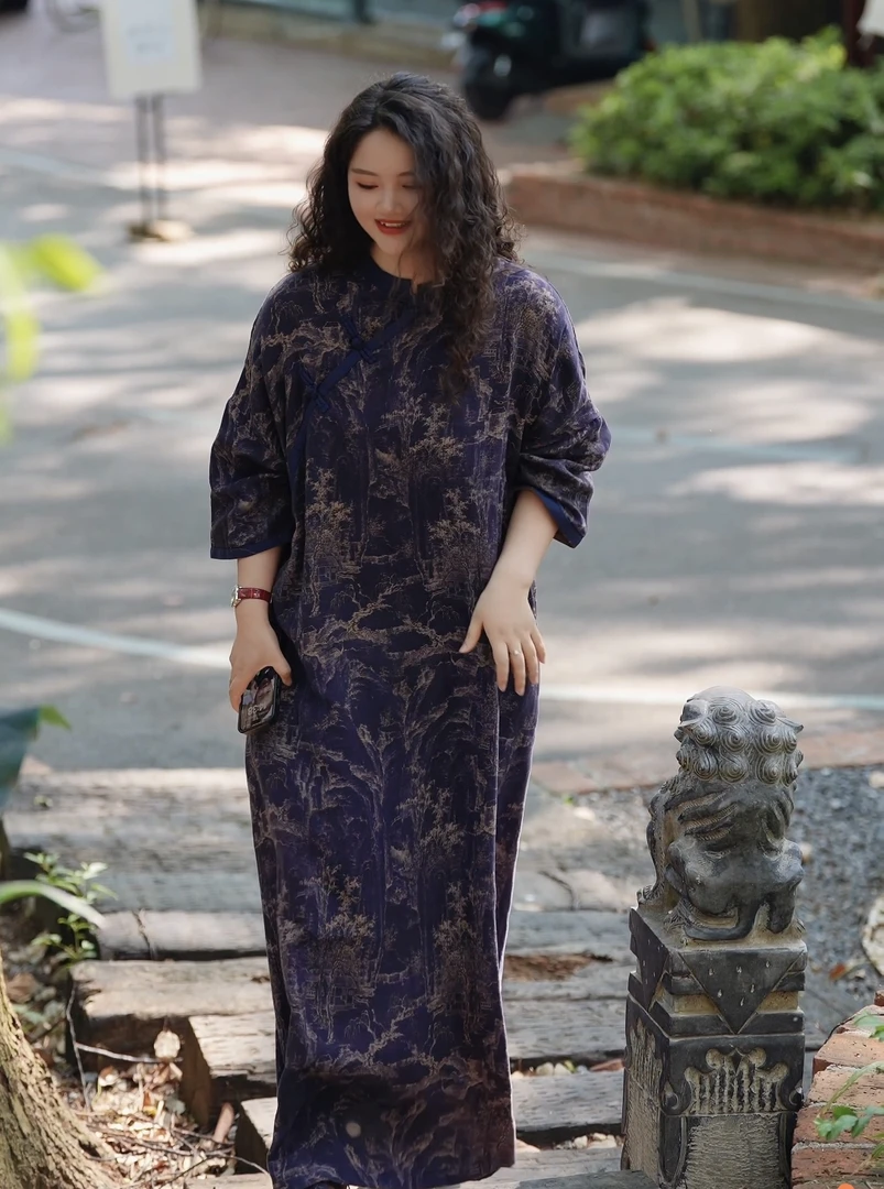 特价【写生与麻】新款中式国风文艺斜襟盘扣麻棉禅意气质女装H3665