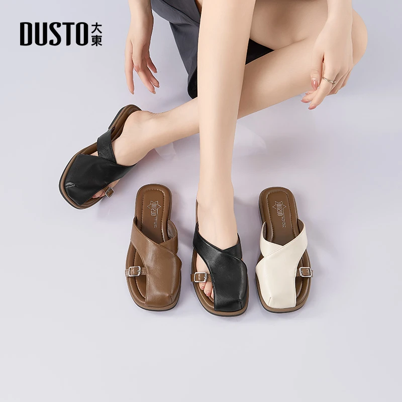 大东时尚软底包头拖鞋女夏外穿2025新款休闲百搭个性罗马凉拖1171