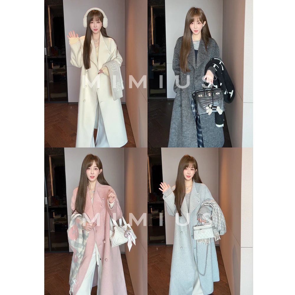 【mimius】P 25秋冬经典包扣超柔软双面尼中长款大衣约1300g G08208