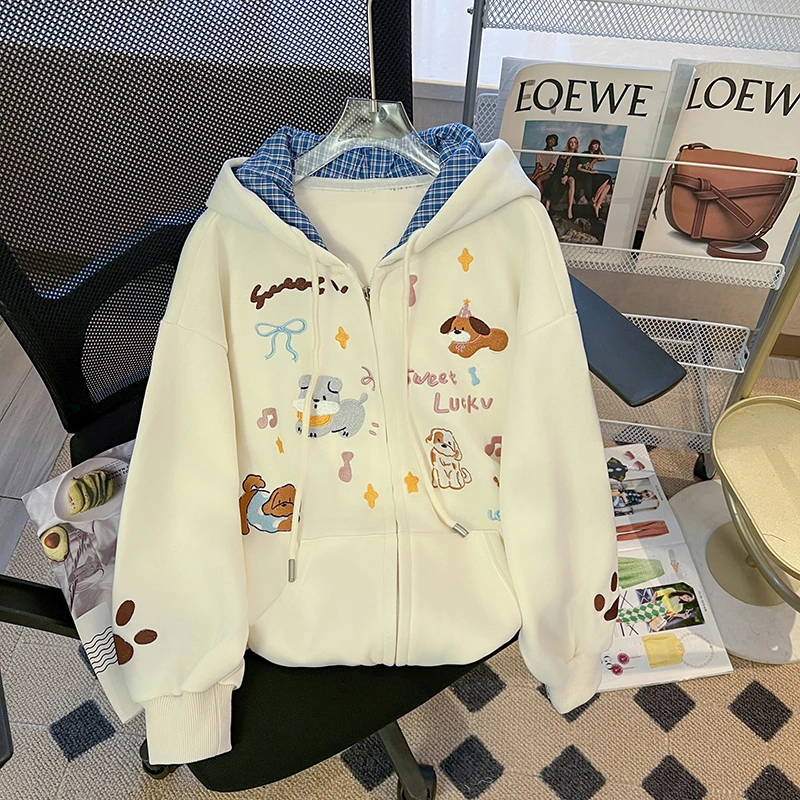 女童连帽外套春秋款2025新款儿童秋装洋气中大童女孩秋季开衫上衣