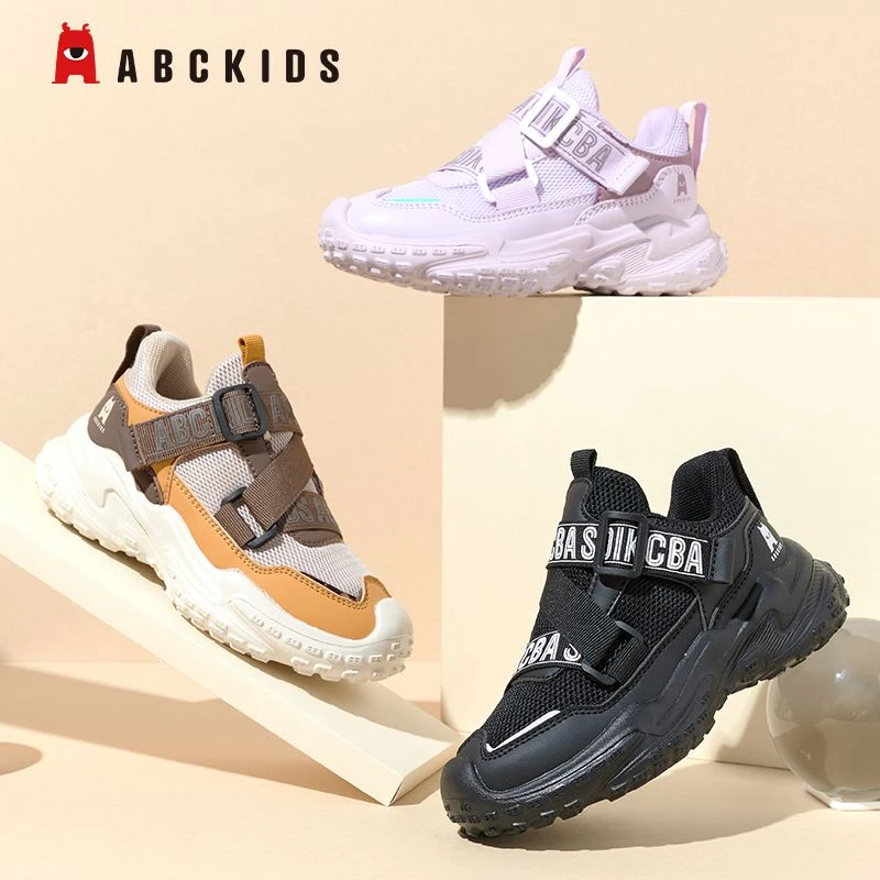 Abckids儿童鞋子2025秋季新款中大童男童跑鞋女童网面透气运动鞋
