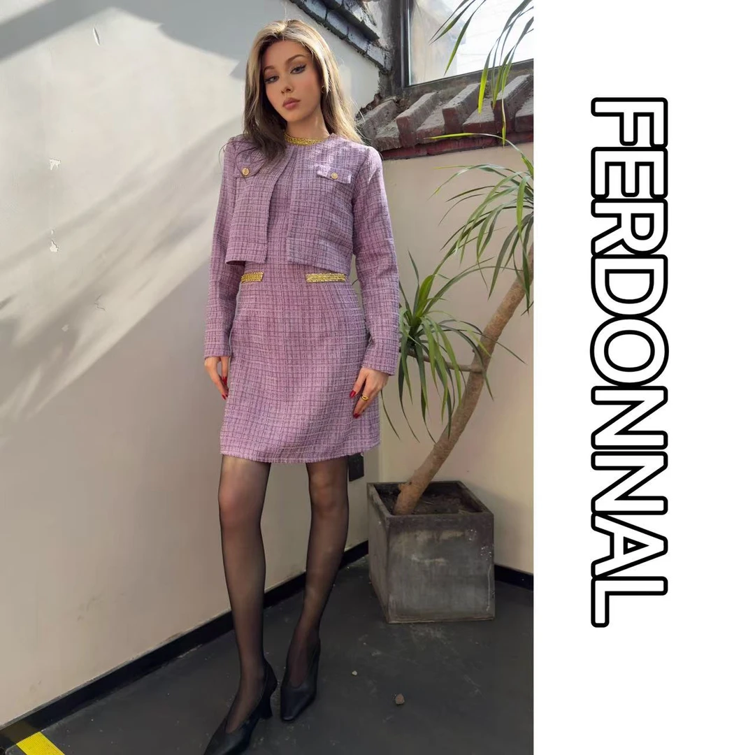 FERDONNAL小香风两件套连衣裙