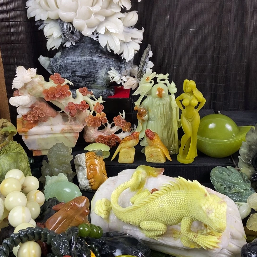 蛇纹石玉合金手把