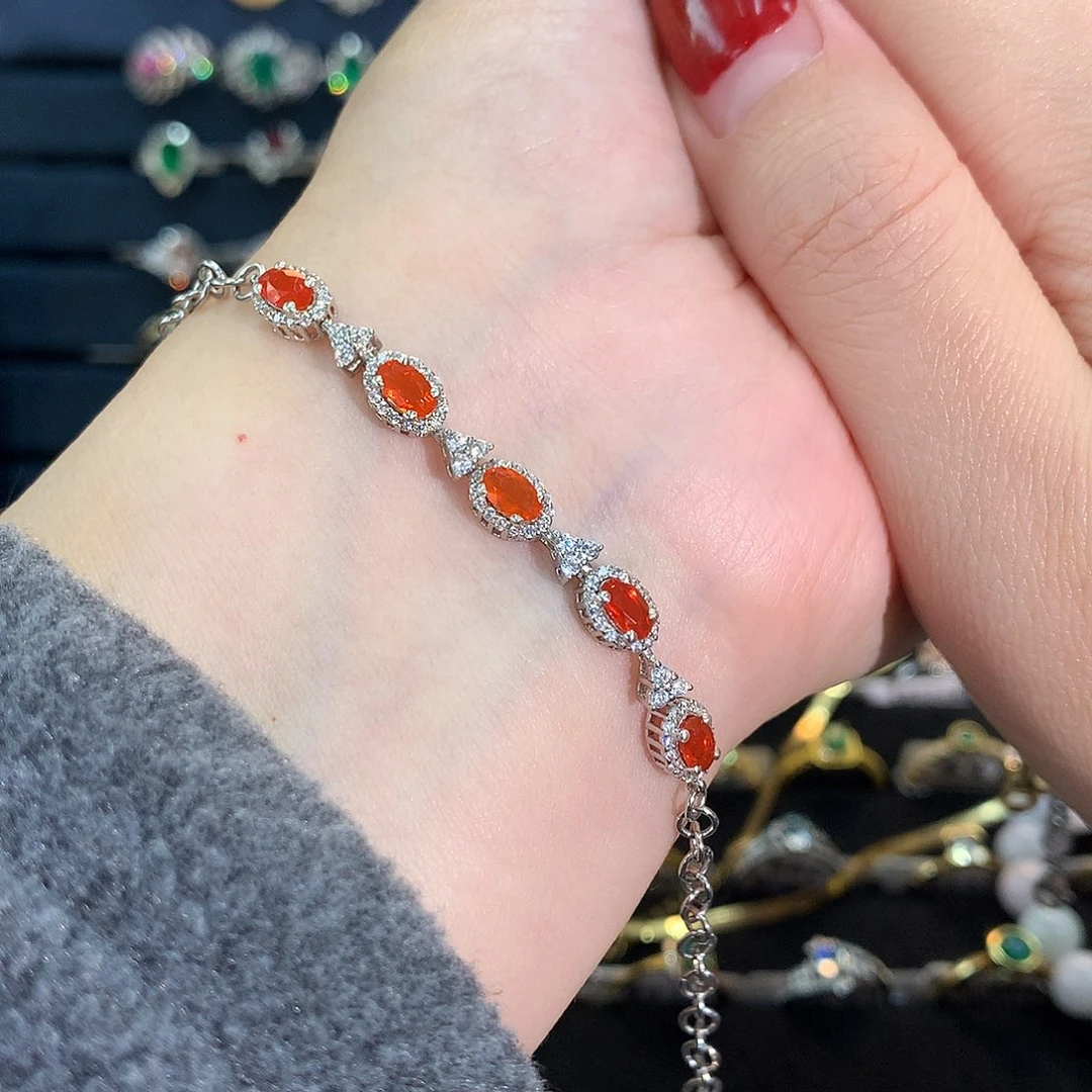 欧泊手链银S925镶嵌待****眼