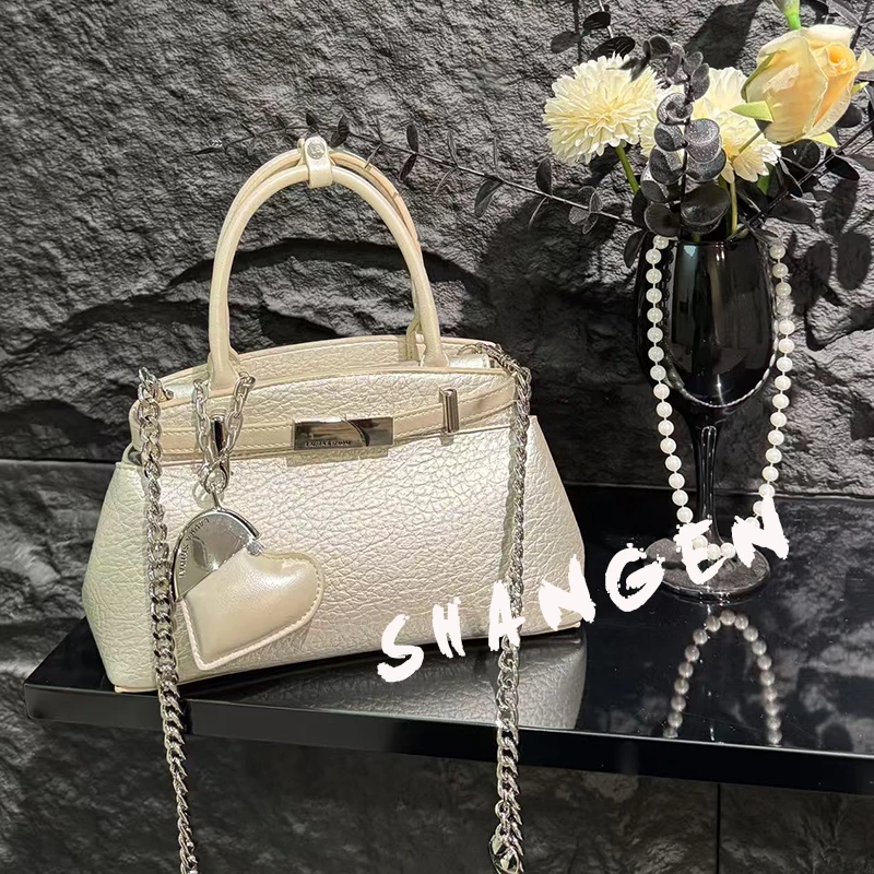 【尚恩CC】SD-5509-巴黎银-23*7*15轻奢时尚女士新款手提斜挎包