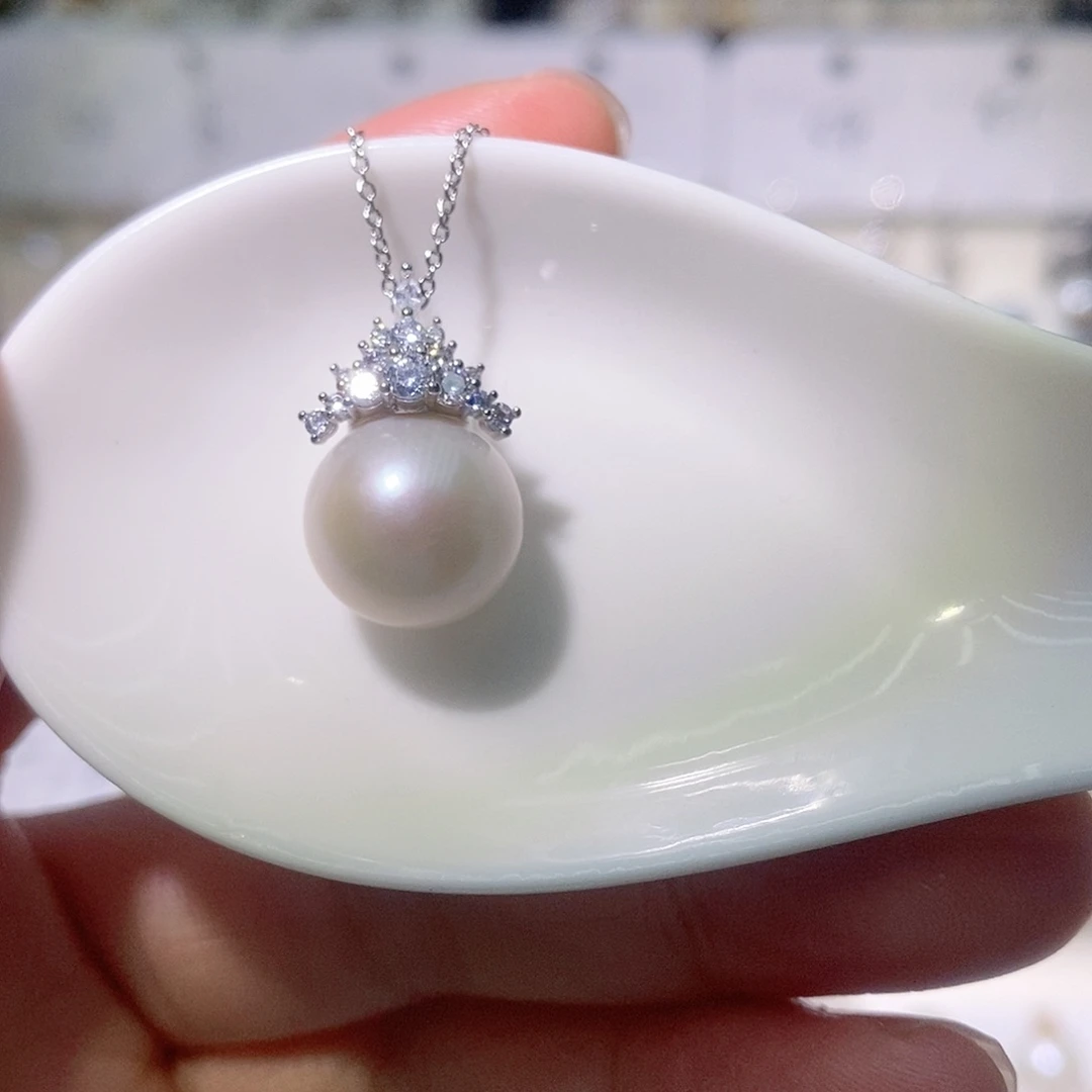 淡水珍珠吊坠(赠链)合金尺寸12/13毫米