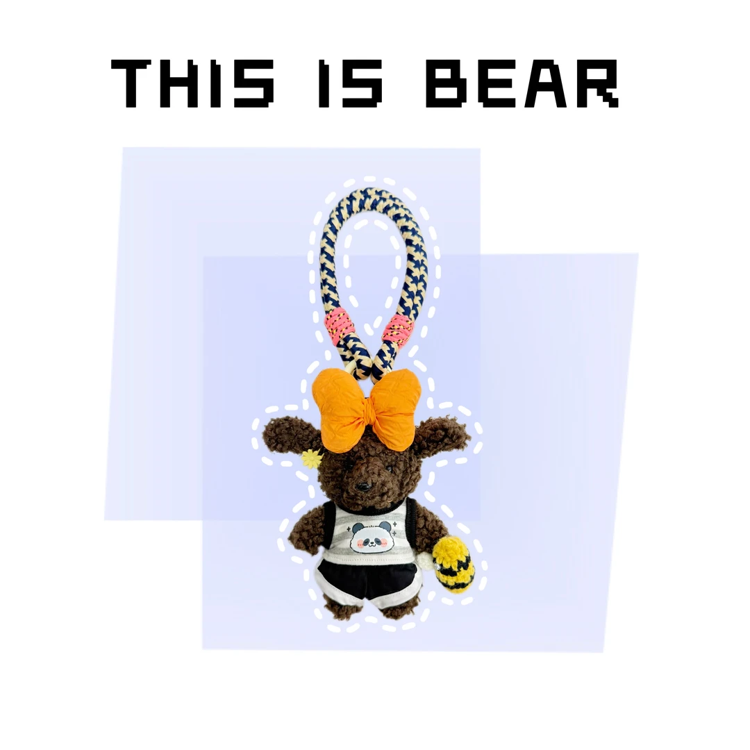 This is Bear•设计师原创包包挂件/手机挂饰/车挂/橘黄蝴蝶结A200