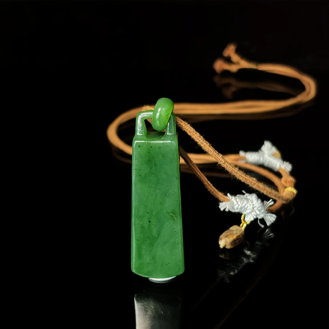 翠影  和田玉 大号碧玉秤砣吊坠  3528  多样式发一件