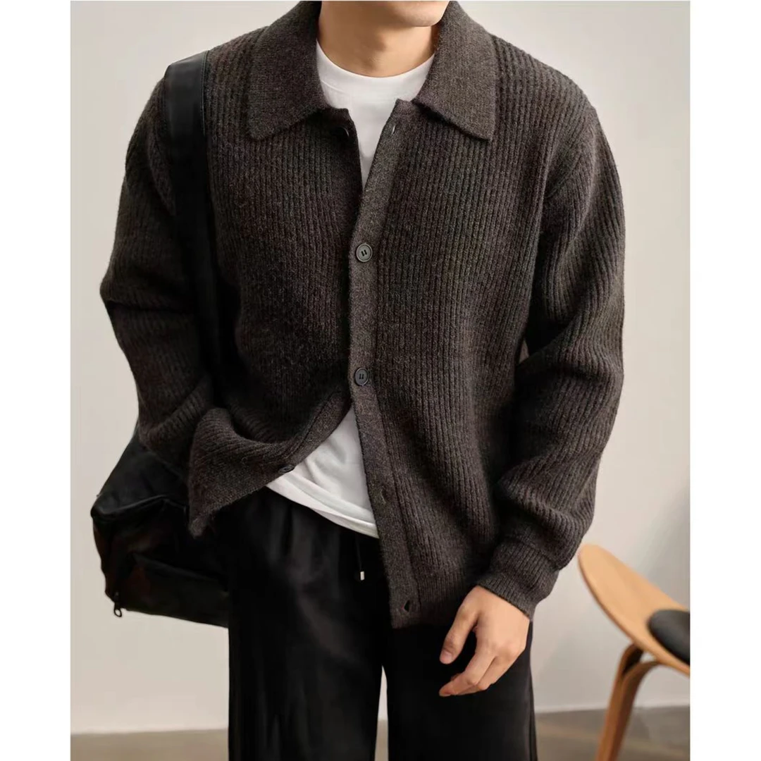 【鸣人】秋冬慵懒风翻领毛衣男生毛衣开衫