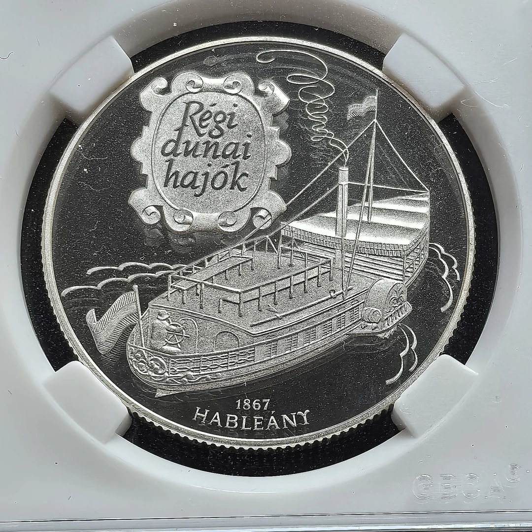罕见匈牙俐发行美人鱼号大帆船银币，高银925保真正品