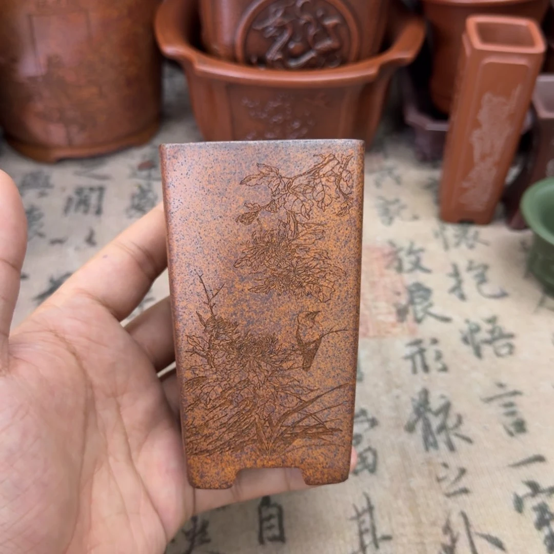 紫砂花盆6x10内经紫砂花盆