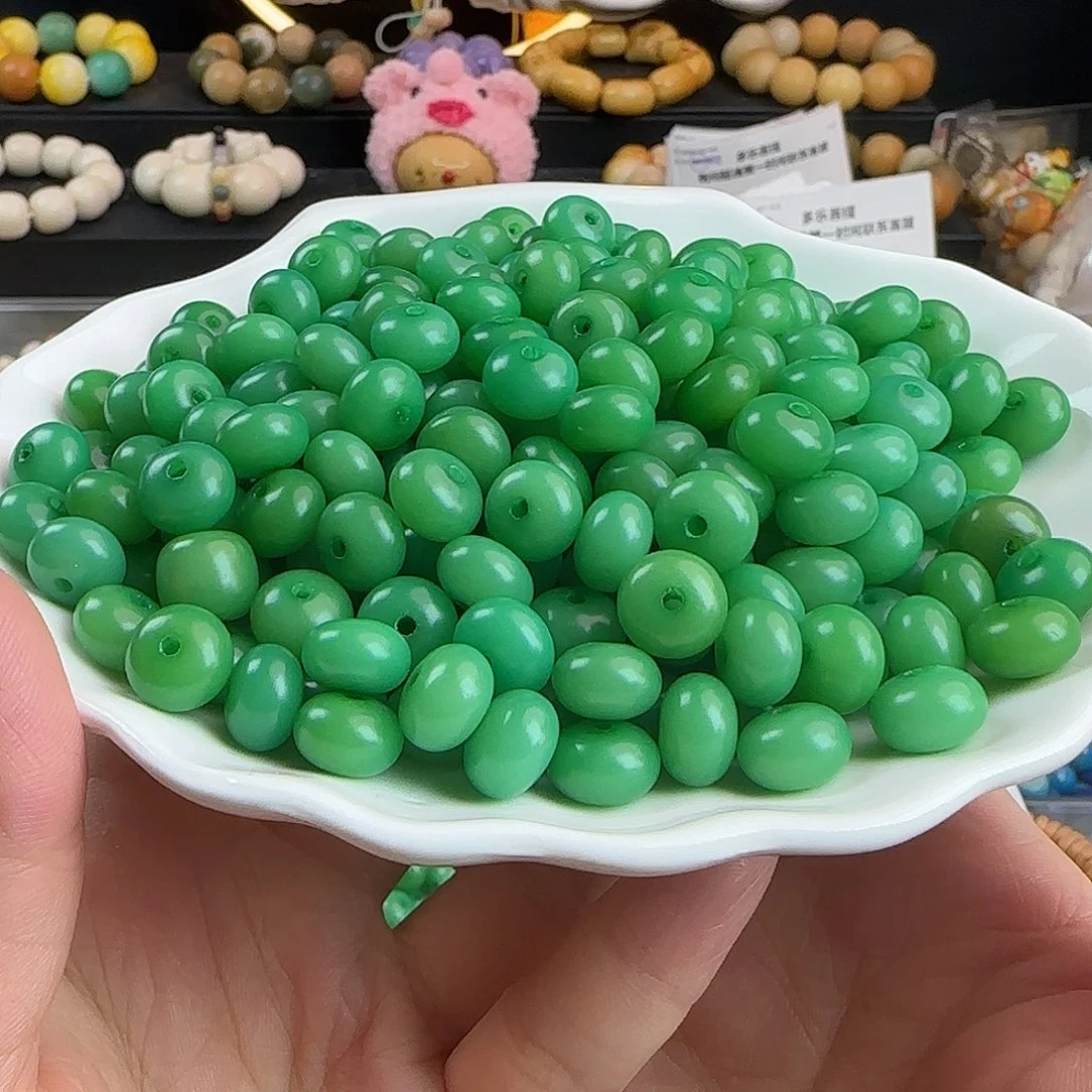 菩提根/象牙果手串微瑕卡11青草绿算盘200卡牌➕100备珠
