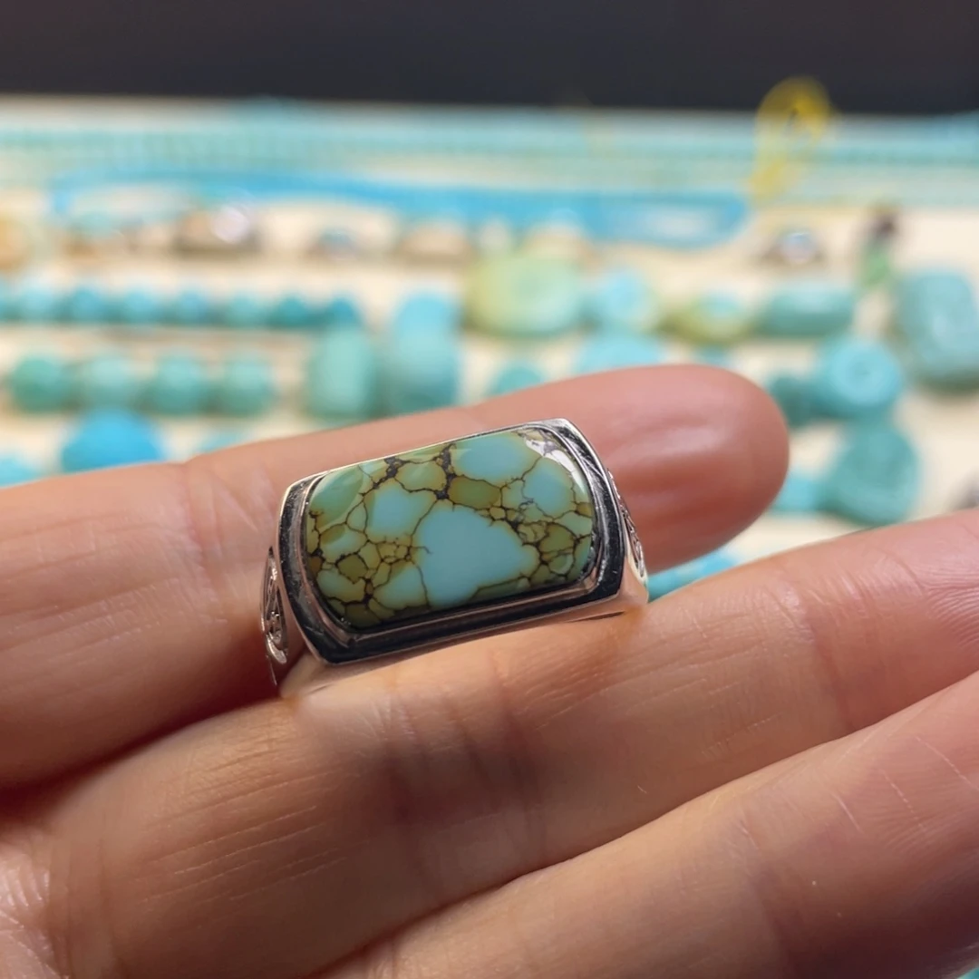 绿松石银S925镶嵌颈饰