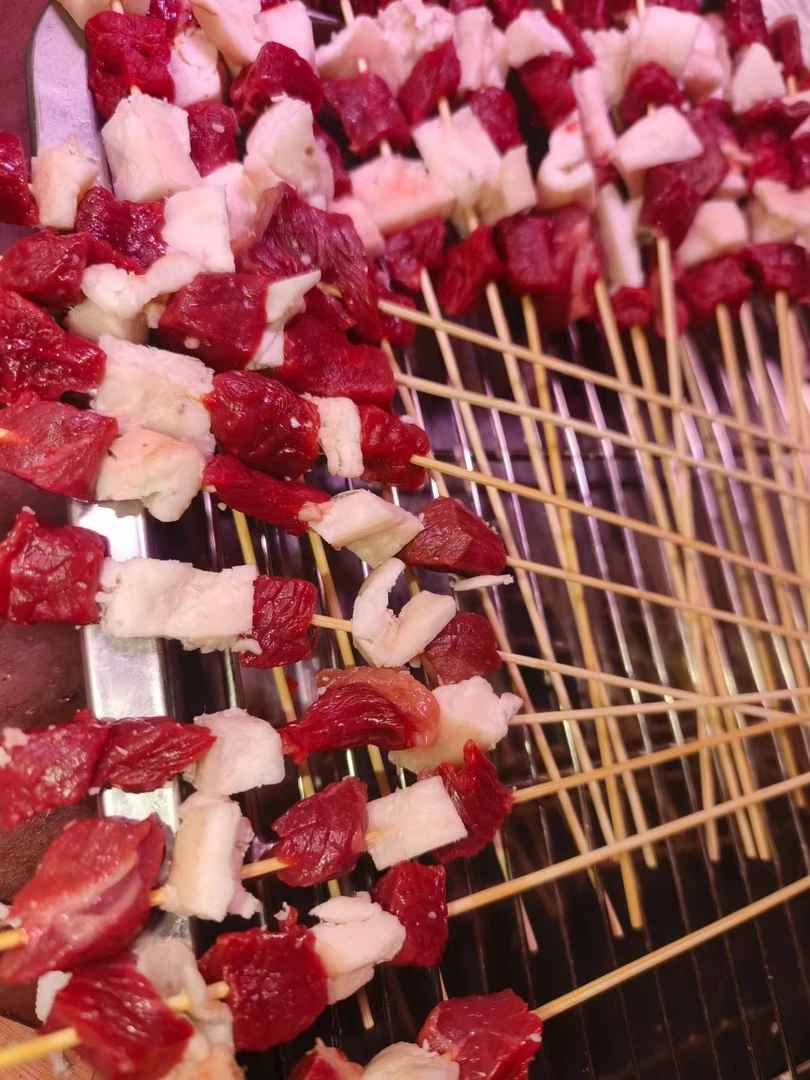 【30串自家穿的小肉串户外新鲜】露营烧烤空气炸锅烤串方便