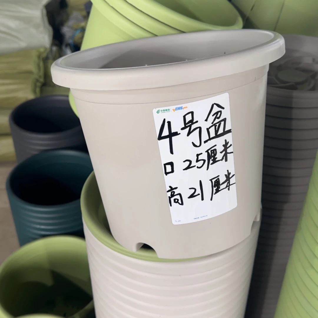 塑料四季4号灰白6个带拖