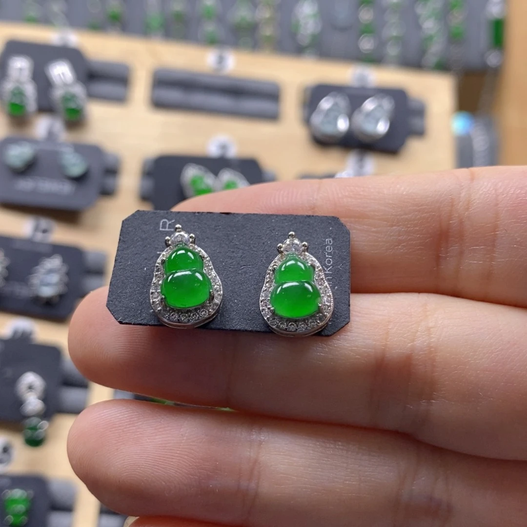 颈饰银S925镶嵌翡翠3号