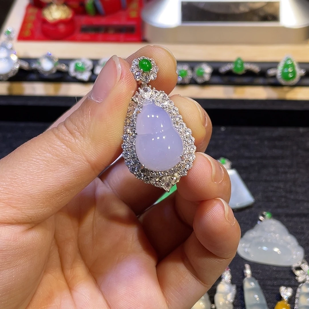 翡翠银S925镶嵌颈饰