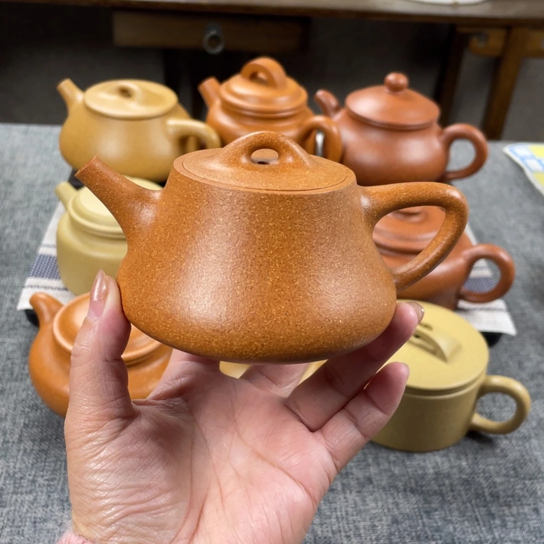 紫砂茶壶老档口金黄段柱础全手30目180手工泥