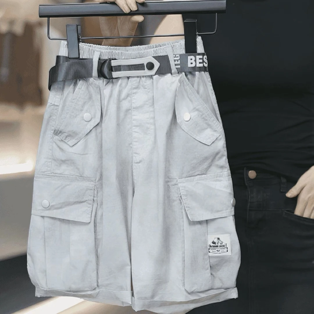 2025夏季新款中大童薄款潮酷轻薄裤子百搭帅气短裤KK6741