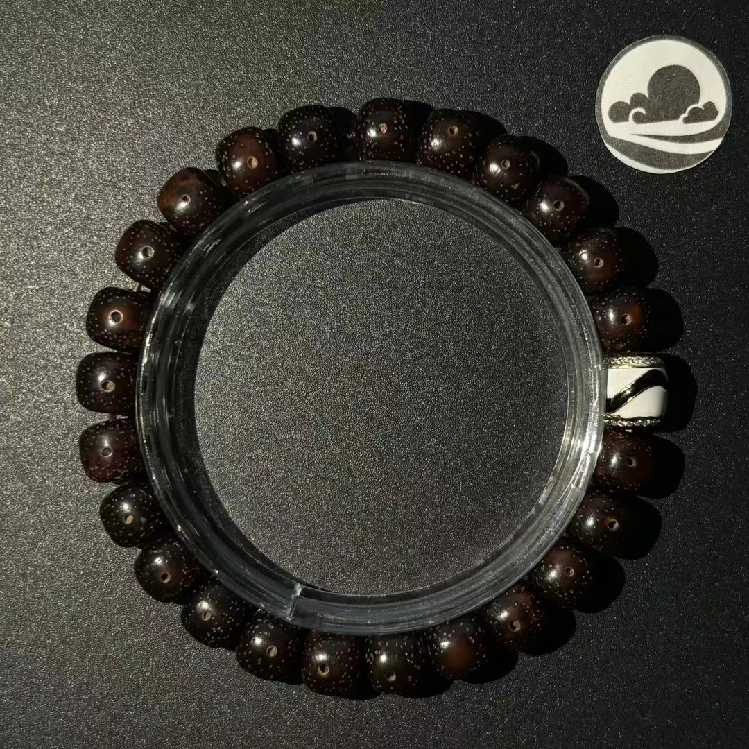 星月菩提【老型款】黑金星月+虎牙配饰 老料沉籽油性高 尺寸9*8左右