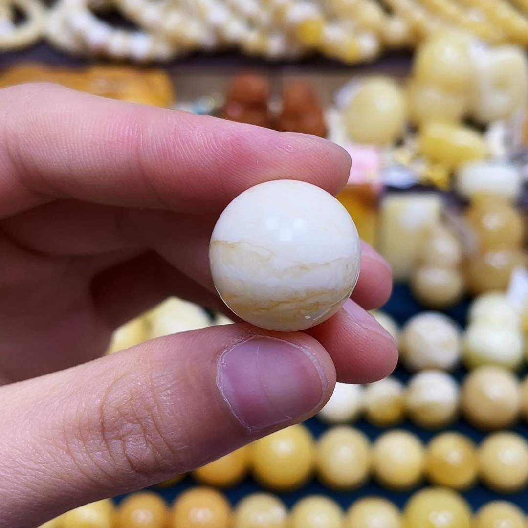 未镶嵌琥珀珠宝奇石18.8mm.圆珠