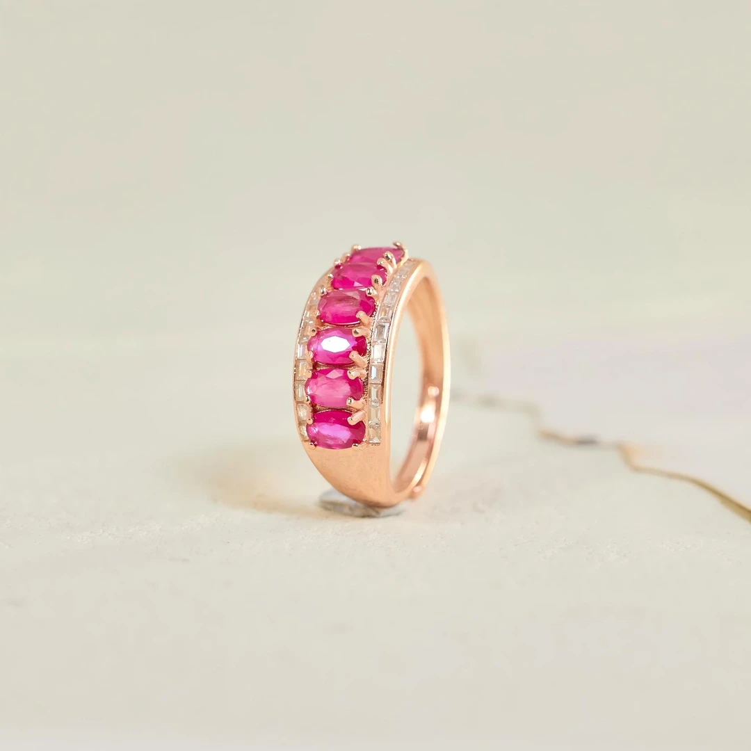 【玉峰珠宝】红宝石蛋面排戒（多样性发一）XB-J2818