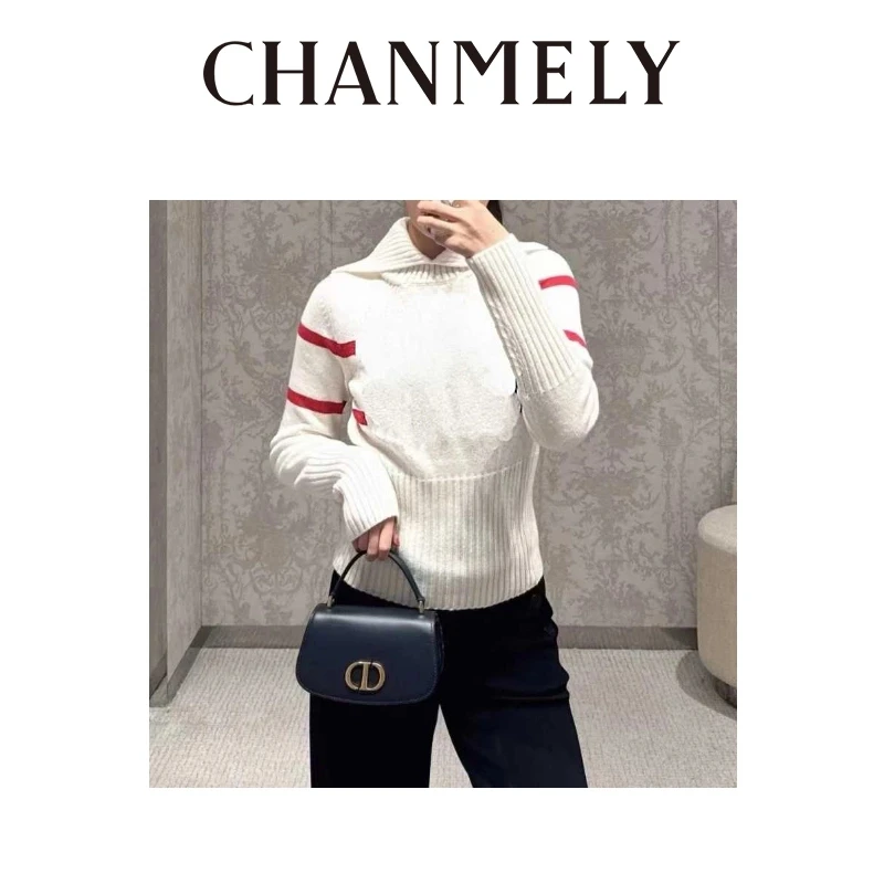 【CHANMITY】‘’白裘玉字‘’ 滑雪系列字母羊绒衫毛衣外套0241559