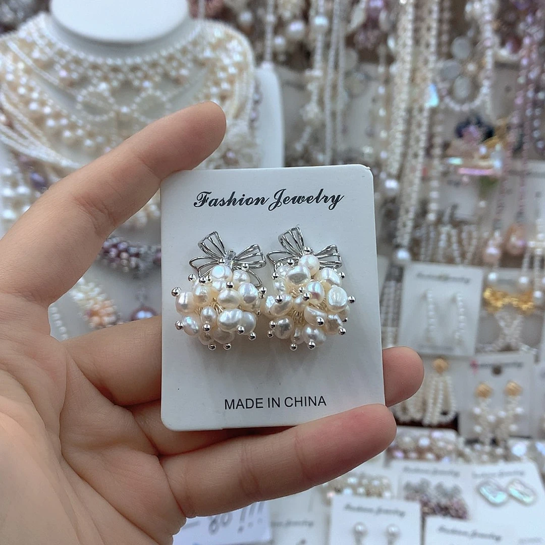 项链耳饰银S925镶嵌淡水珍珠