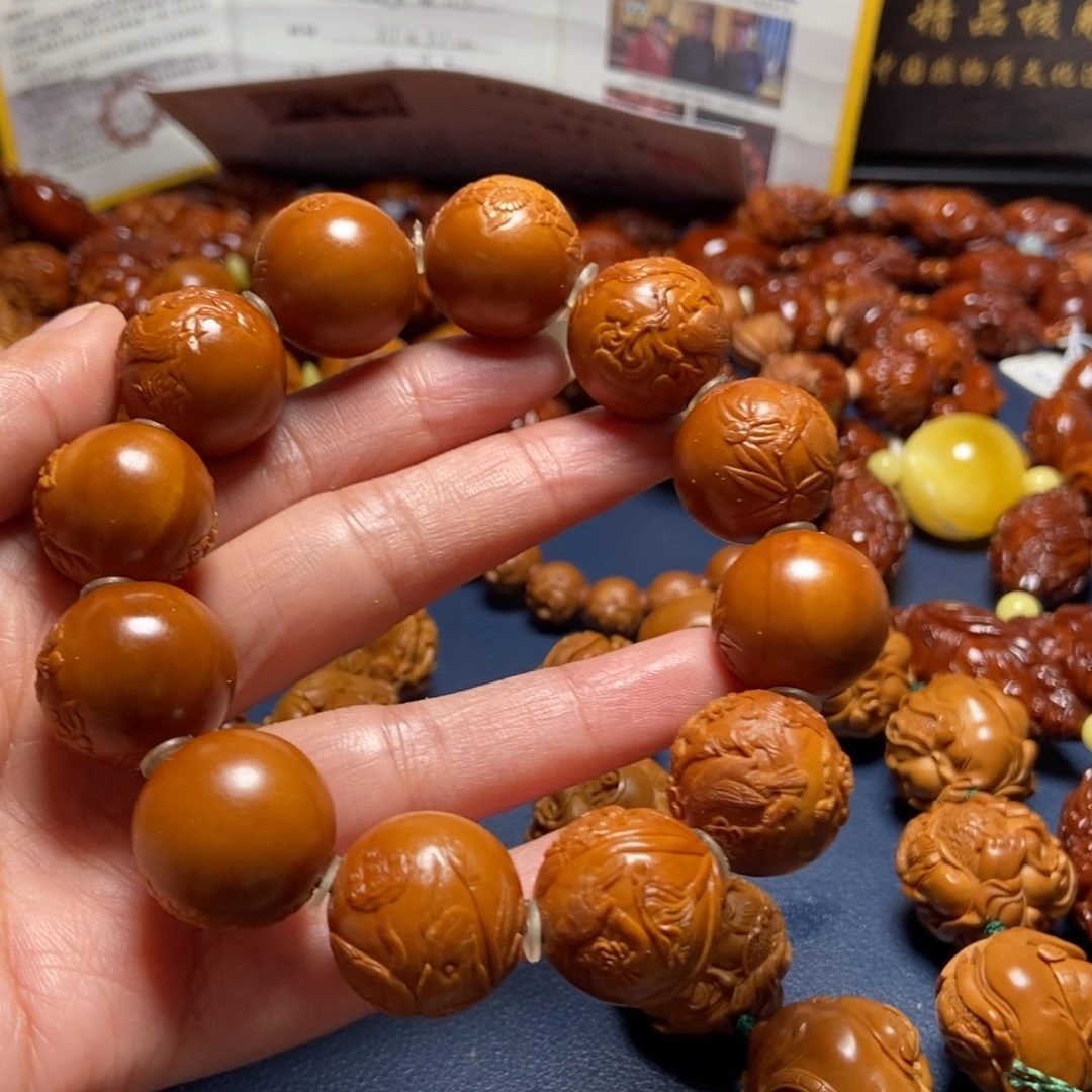 7****橄榄核手串/手链花鸟