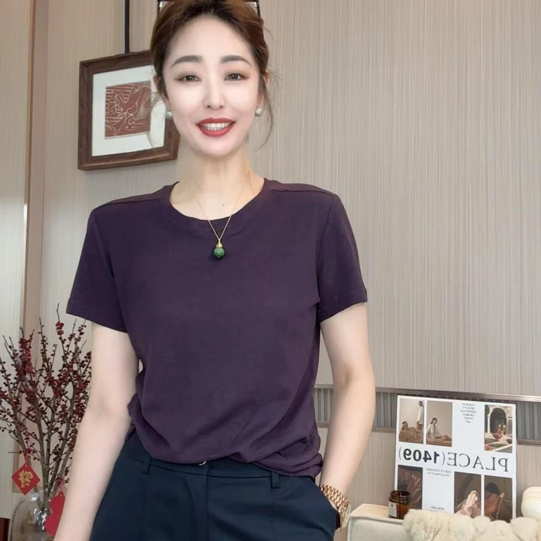 FIGO LOVE 夏季亚麻棉舒适凉爽必备T恤25030