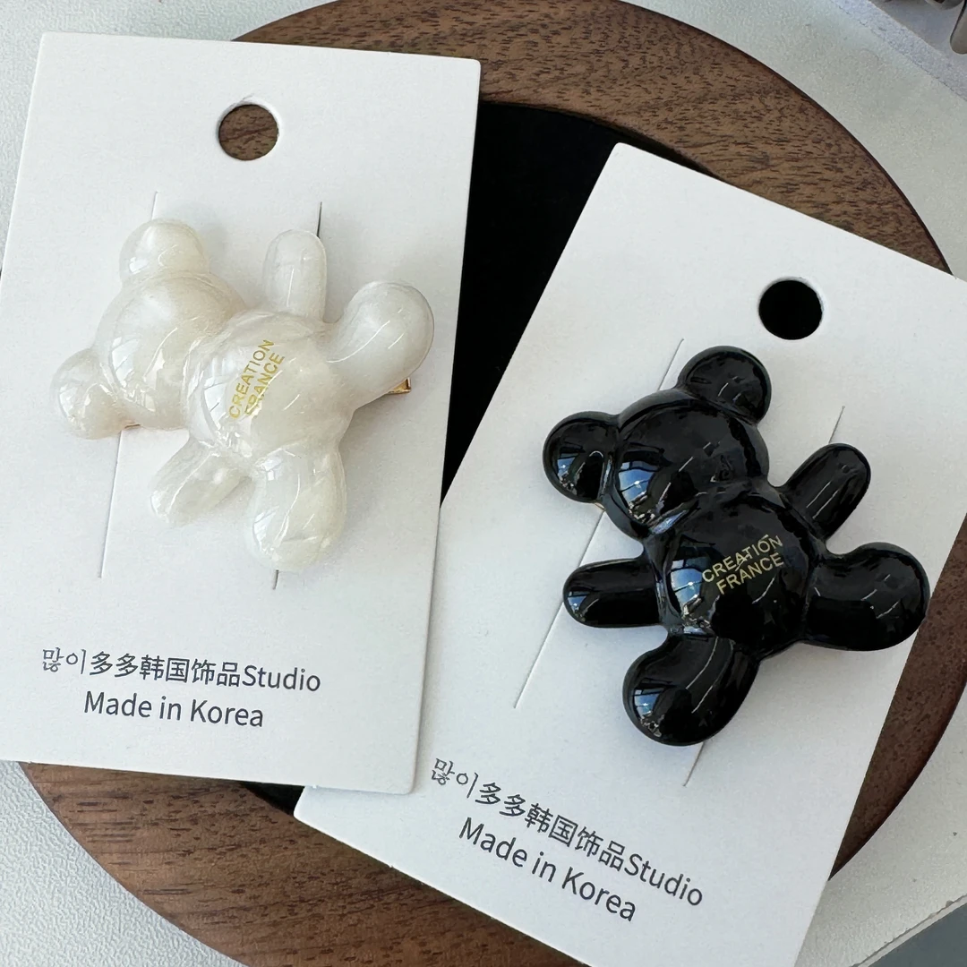 韩系cf家醋酸开腿小熊边夹