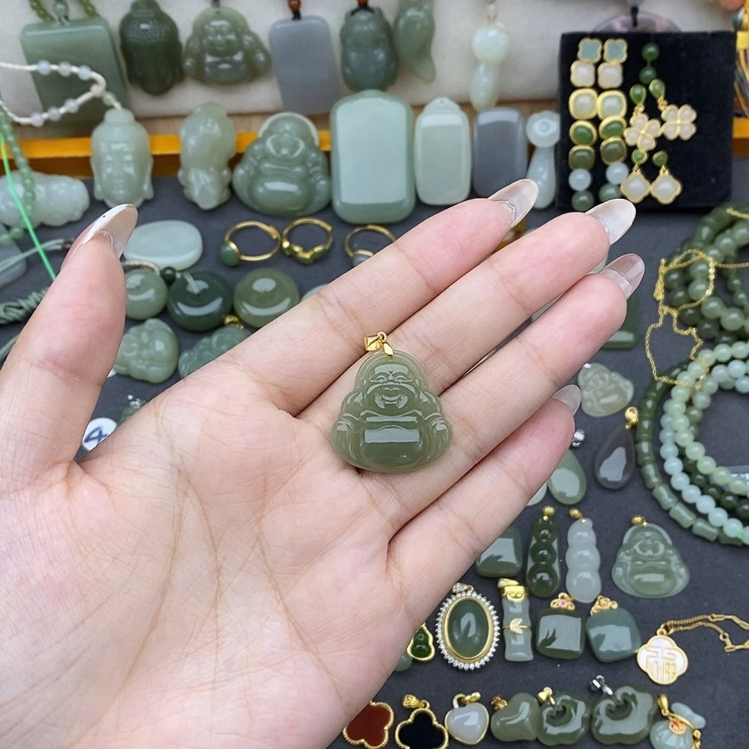 吊坠(不含链)银S925镶嵌和田玉