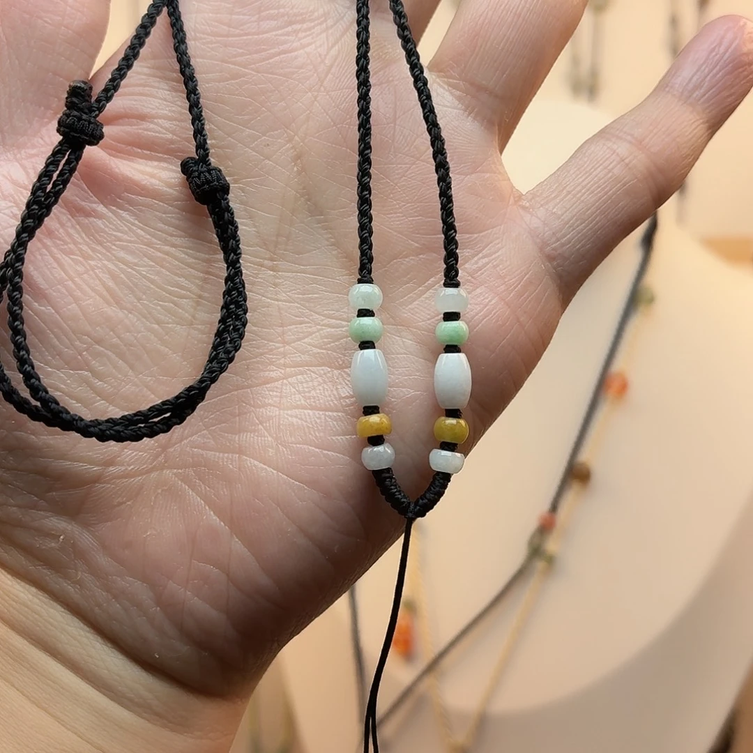 翡翠未镶嵌颈饰黑色两毫米