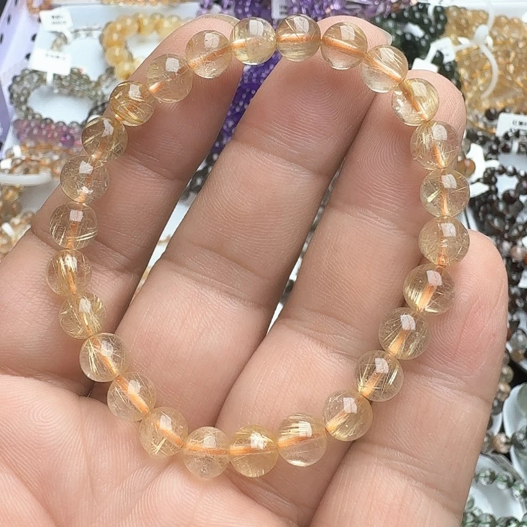 鱼***@发晶手链未镶嵌金发7+