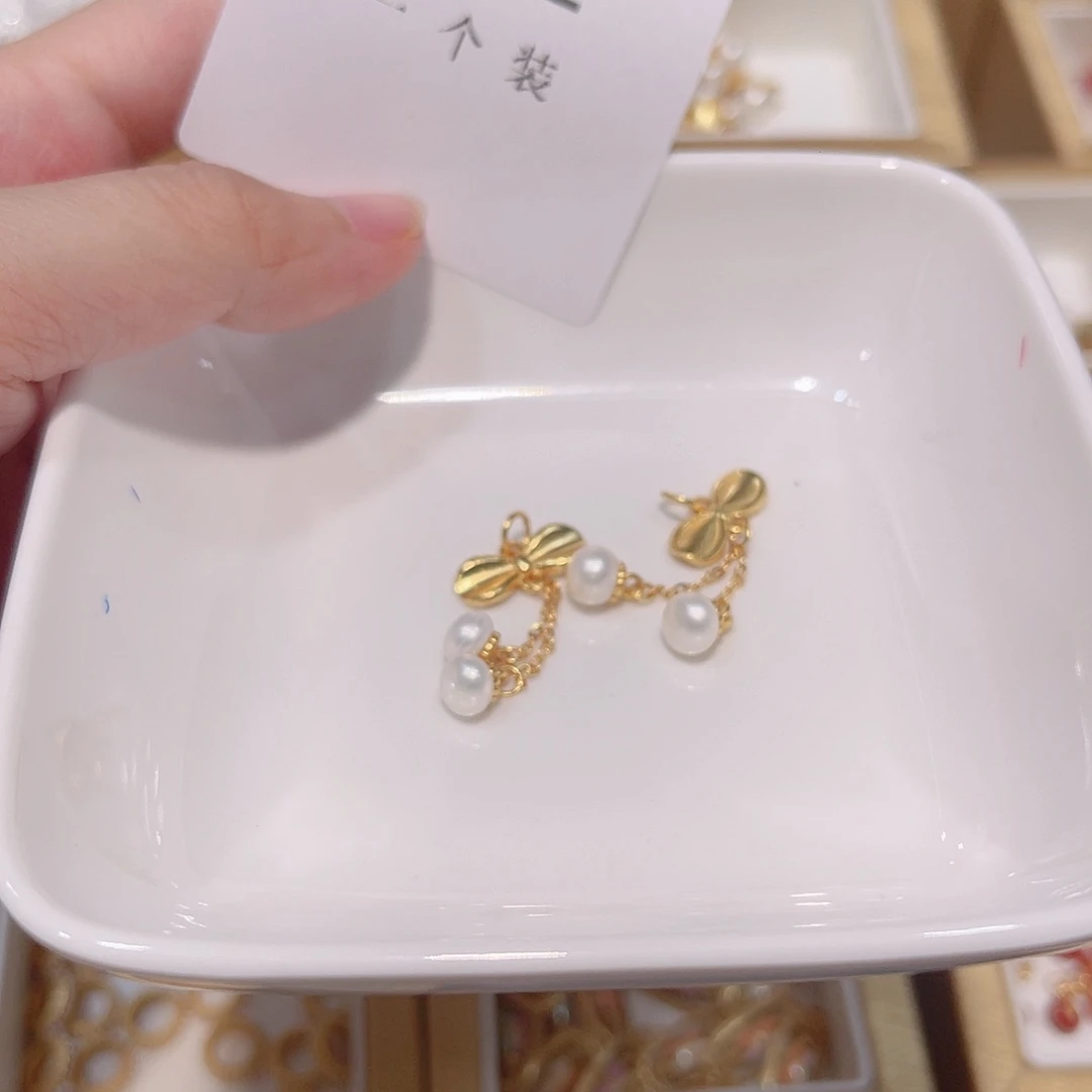 水晶珠宝半成品银S925镀金镶嵌71 。