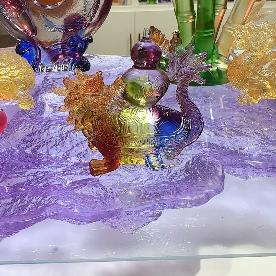 手工艺品琉璃彩色龙龟