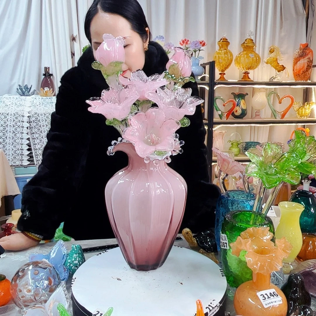 6花1瓶家悦美居琉璃摆件