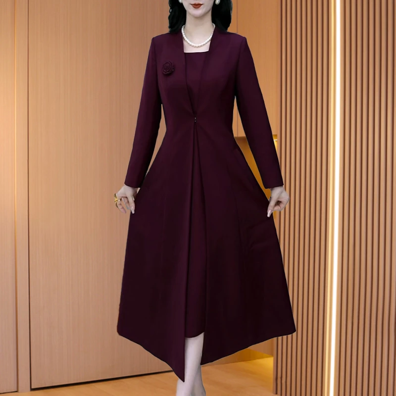 轻奢高级感洋气喜婆婆婚宴礼服平时可穿两件套装连衣裙早秋巨好看