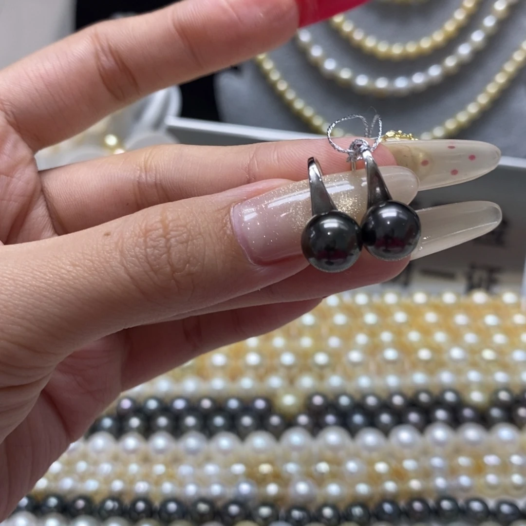 海水珍珠耳饰银S925镶嵌