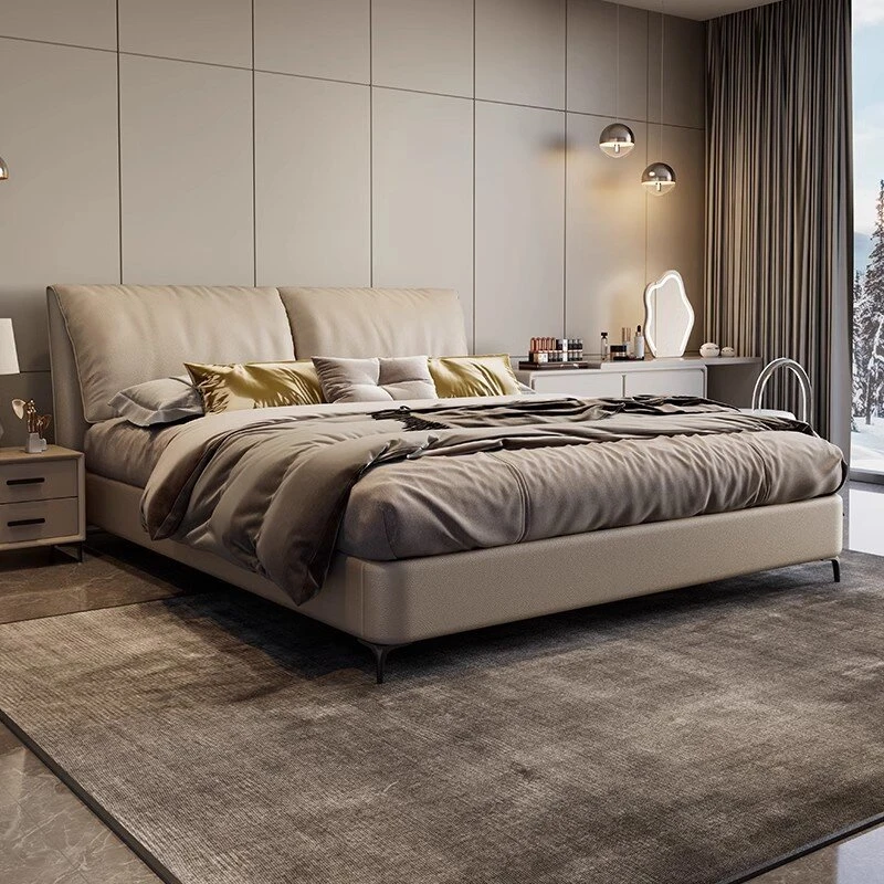 【1.5米】意式真皮双人床主卧床小户型软包床主卧大床x2