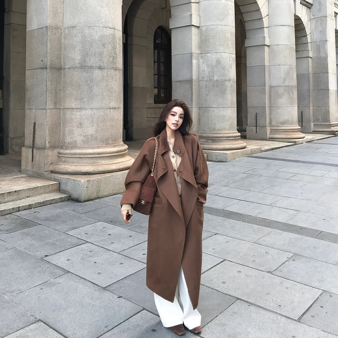 旷野大衣秘鲁进口苏力贝贝婴驼+110高支澳毛意式廓形感双面呢大衣