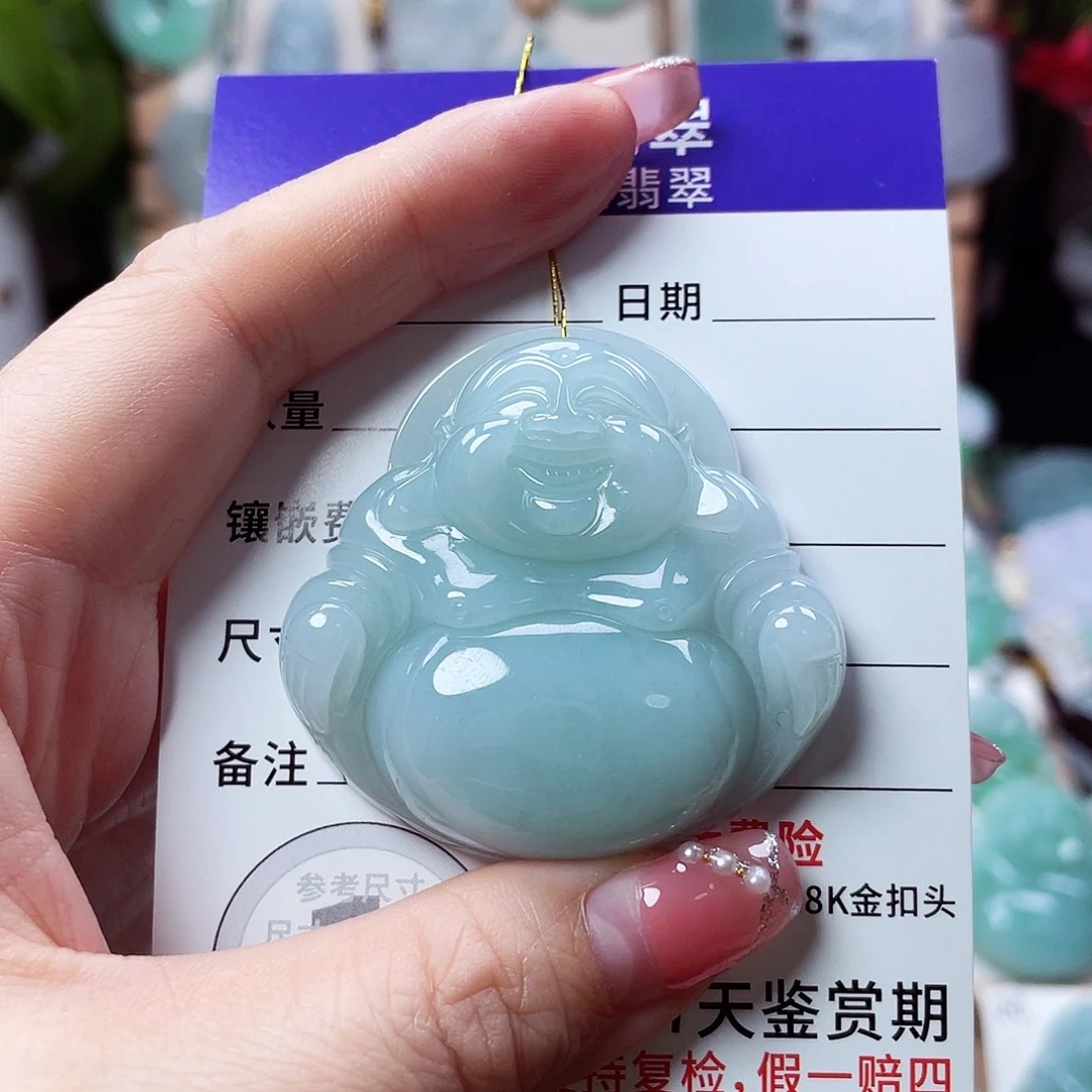 翡翠未镶嵌颈饰佛公21