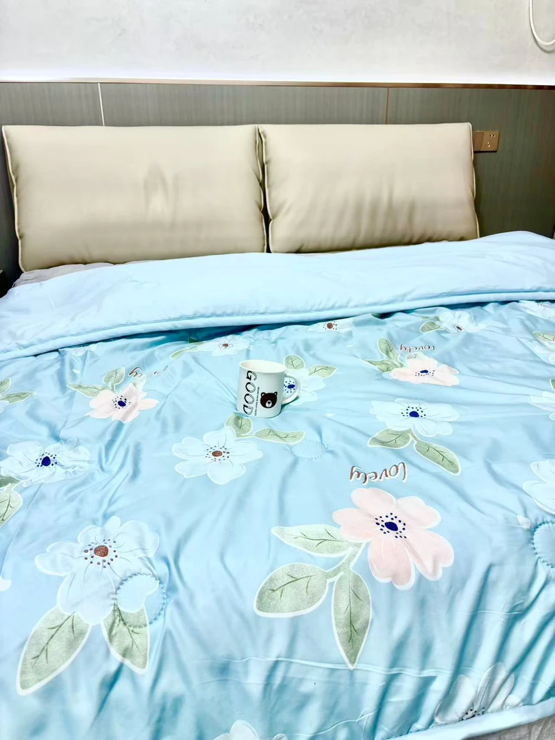 【免费试睡十五天】清爽蓝色大花夏日款亲肤夏凉被可机洗