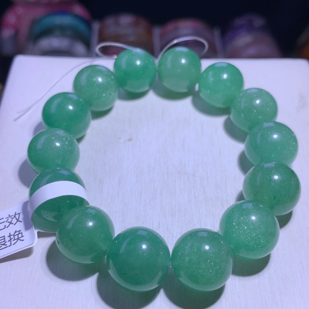 水晶银S925镶嵌手串绿草莓16.8m