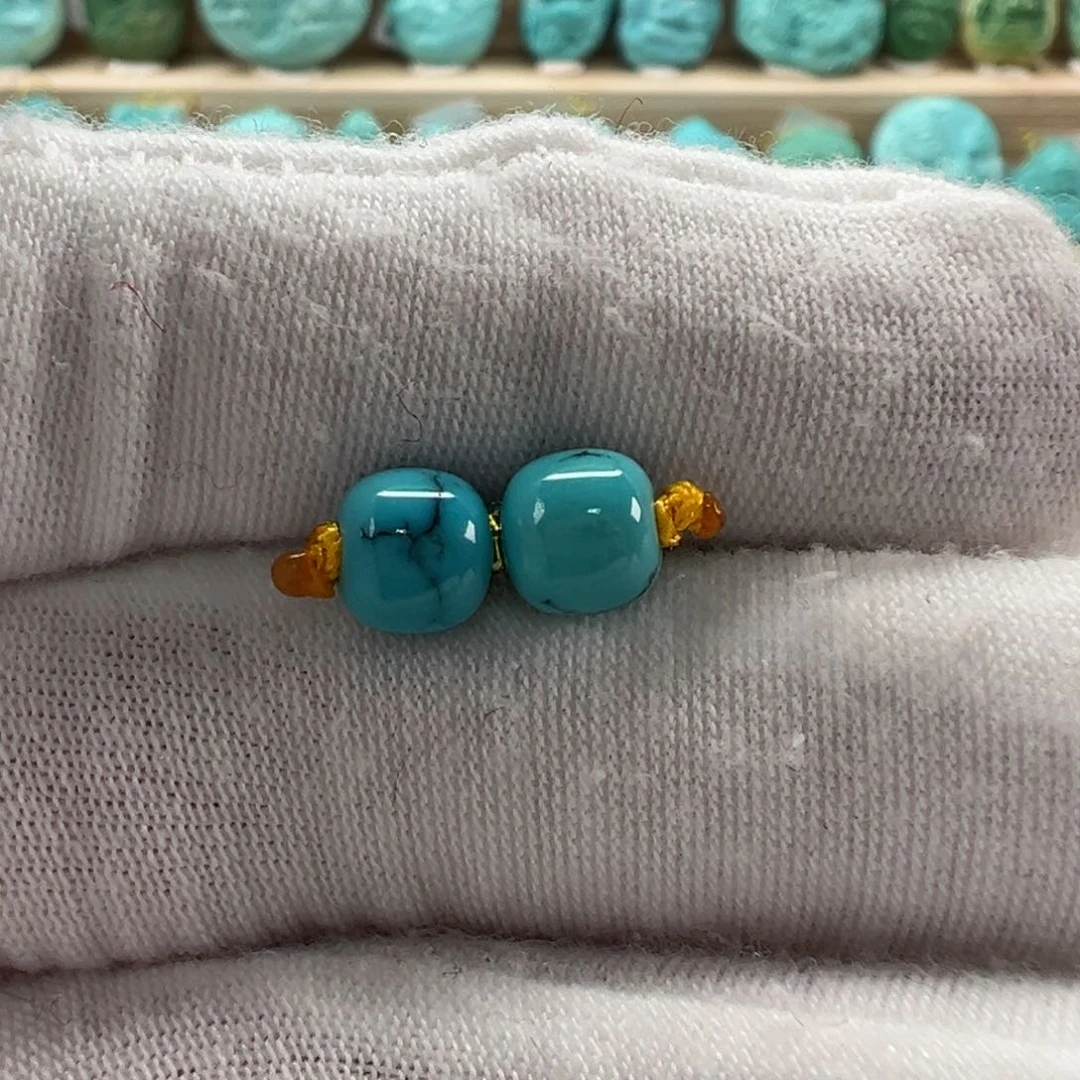 未镶嵌绿松石老型对珠6.5x5.8mm