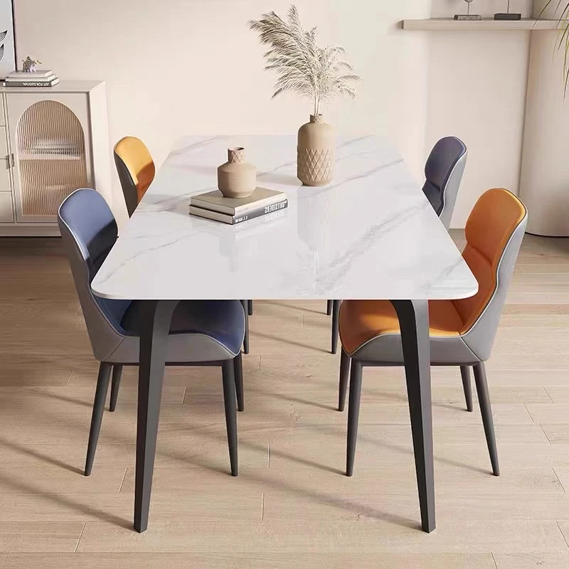 【新款1.0大象腿】高端岩板餐桌椅组合家用现代简约长方形吃饭餐桌